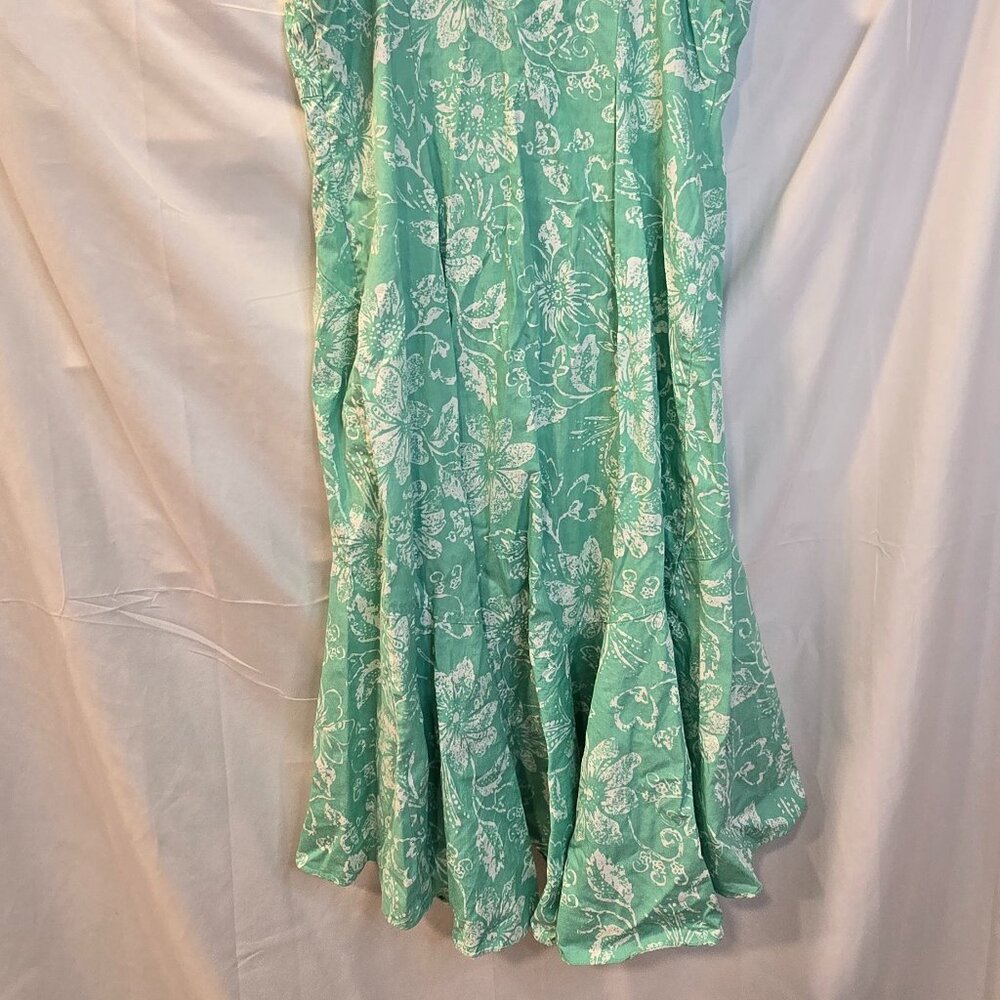 Vintage Together Dress Green Floral Side Zip Buckle Straps Size 12 - Picture 8 of 8